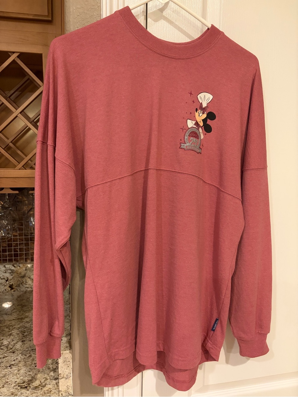 Disney Women’s Crewneck Sweatshirt - Dusty Rose with Minnie Graphic